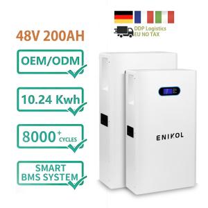Wholesale Wall Mounted Solar Lifepo4 Battery 10kwh 48V 200ah Built In BMS from china suppliers