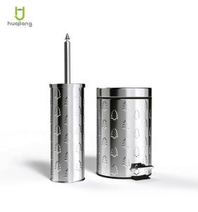 Wholesale Rolling Cover Type Christmas Foot Pedal Trash Bin And Toilet Brush Set For Household Waste Bin Kitchen Garbage Bin 2021 from china suppliers