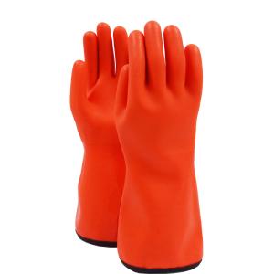 Wholesale Industrial PVC Chemical Resistant Gloves With Textured Finish And Foam Liner 30cm / 35cm from china suppliers