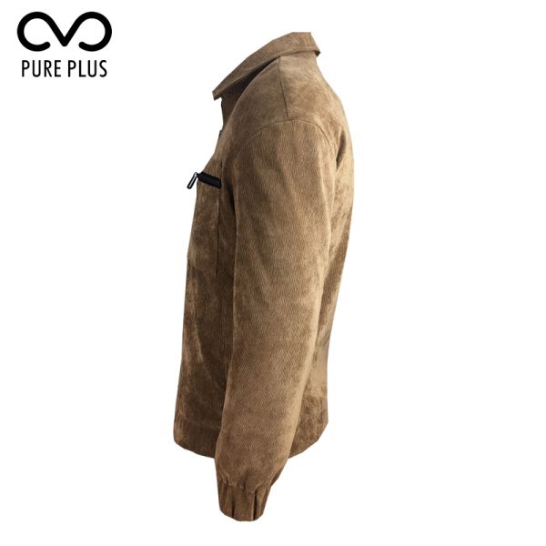 Mens Brown Corduroy Jacket Keep Warm Anti Microbial 85% Polyester Shell