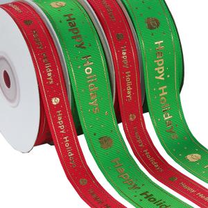 Wholesale Hot Foil Type Personalised Printed Ribbon Red / Green Color CE Certification from china suppliers