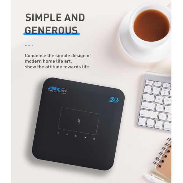 Flyin P15 1080P Full HD DLP Projector Portable WIFI Android 9 IOS Home Theater 4K Auto 3D Stereo Built-in 4-hour Battery Manual focus