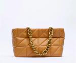 Lingge PU Shoulder Bag 44cm 4cm 16cm Embroidered Shoulder Bag