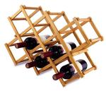 Novelty portable folding wooden bamboo display red wine bottle rack