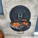 Dia 1000mm Portable Folding Wall Mounted Bbq Grill For Garden Cooking