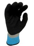 Polyester Sandy Nitrile Coated Gloves Black Nitrile Grip Work Gloves