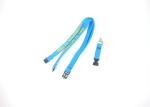 540mm/1080mm Length Personalized Breakaway Lanyards Sky Blue For Advertising