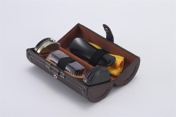 Shoe Shine Kit Men Shoe Polish Suit In PU Leather Case Premium Travel Cleanup