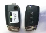 Black 3 Button VW Passat Car Remote Key , 56D 959 752 VW Flip Key Fob Case
