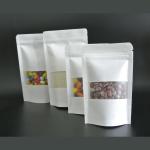 Water-proof Matte Plastic Film Laminate Stand Up White Paper Pouch with Zipper