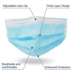 Breathable Disposable Mouth Mask , Blue Face Mask Multi Layered Stereo Design