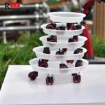 30cm 4 Rollers Movable Oem Plastic Flower Pot Base