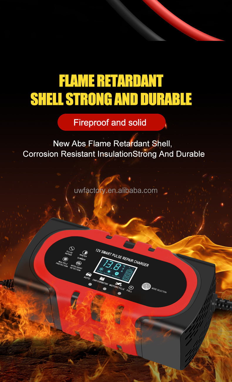 OEM Orders 12V 10A 15A Automatic Charging Smart Auto Charger Portable Car Motorcycle Battery Charger for Lead Acid Battery