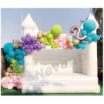 Time Custom Logo Printed White Jumping Castle for Wedding Party Inflatable