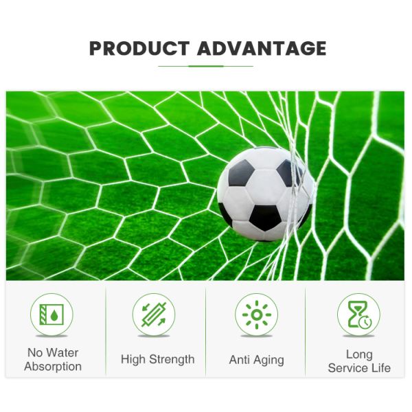 Hot Selling 5 person standard cordless knot white football game training equipment football goal net