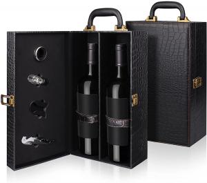 Wholesale Handmade Premium Leather Wine Box With Wine Accessory Wine Carrier Case from china suppliers