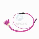 8 Fiber OM4 MPO to LC Patch Cord MPO to LC Fiber Optic Breakout Cable