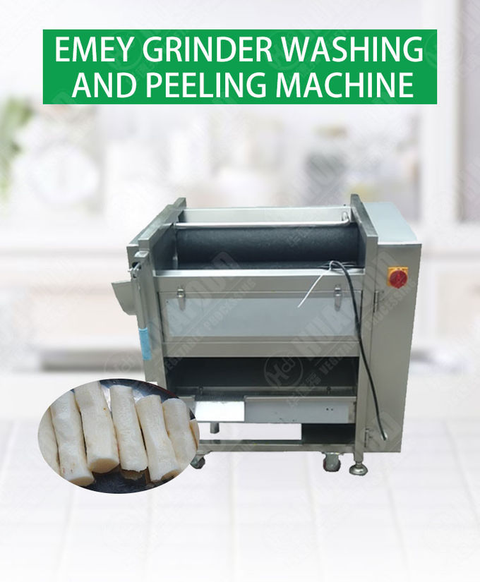 Brush Rolling 300kgs/h Potato Peeler Emery Yam cassava Peeling And Washing Machine