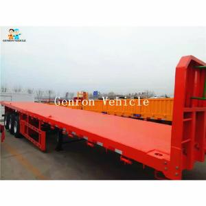 Wholesale Mechanical Steel 60T Flatbed Container Semi Trailer from china suppliers