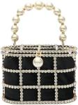 EVENING HANDBAG WOMEN CLUTCH PURSES WITH PEARL DIAMONDS FOR WEDDING PROM
