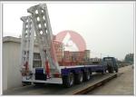 Drop Deck Heavy Duty Flatbed Trailer , 8 Ton Heavy Load Trailer Dual Hydraulic