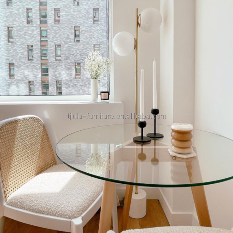 Lamb Wool/Velvet Rattan Dining Chair W47*D50*H78CM Luxury Modern Wood for Living Room Furniture