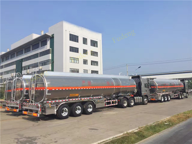 Customized 45000 L Fuel tanker Aluminum fuel tanker semi trailer with 3 axle
