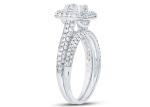 14K Yellow Gold Square Cut Promise Rings 0.8ct Three Stone