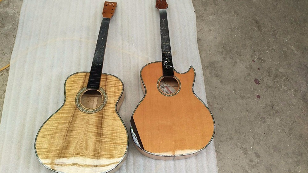 AAAA all Solid cutaway body style guitara 14 frets imported wood arm rest acoustic electric guitar