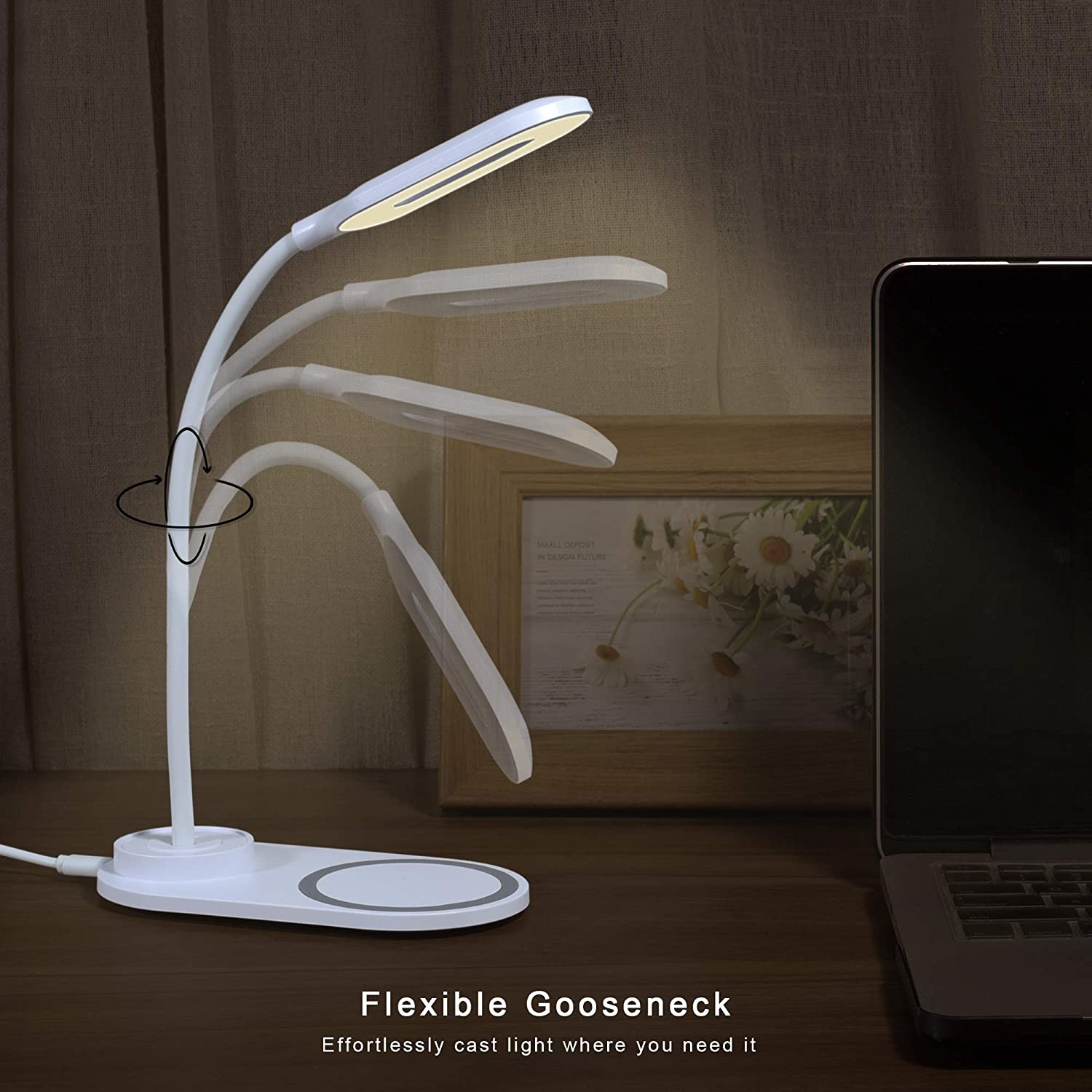 15W Fast Wireless Charger Qi Charging Station LED Adjustable Table Lamp For Samsung S20