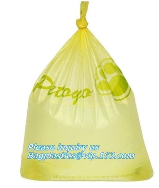 4 rolls white plastic compostable doggie poop bag, 240 bags Tie top handle