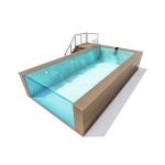 Rise Interior Fiberglass Portable Spa and Swimming Pool with Polymer Material