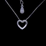 Plating Gold 925 Silver Cubic Zirconia Necklace With Central Big Stone