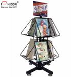 Greeting Cards Retail Store Fixtures Movable Commercial Book Display Wire