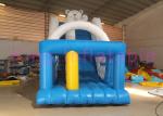White Blue Single Lane Blow Up Dry Slide PVC Jumping Bouncer With 2 Years