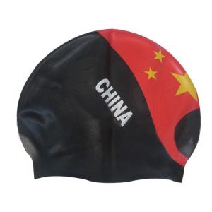 Wholesale Chinese Flag Pattern Watertight Swim Cap Personalised Swimming Hat from china suppliers