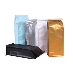 Wholesale Puncture Resistant Stand Up Square Bottom Coffee Bags with Degassing Valve from china suppliers