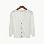 Women′s Summer Knitwear Thin Cardigan Ice Silk Seven-Point Sleeve with Candy