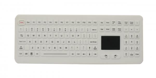 Quality IP68 Desktop Waterproof Rubber Medical Grade Keyboards with Touchpad with USB for sale