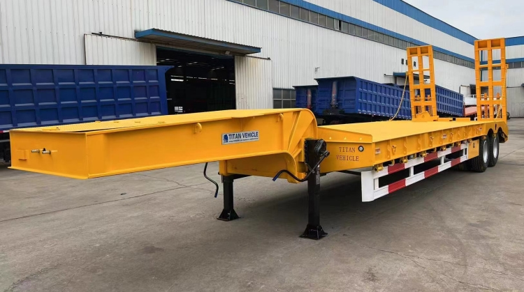 2 Axle 40 Feet Heavy Load Semi Low Bed Trailer for Sale in Congo