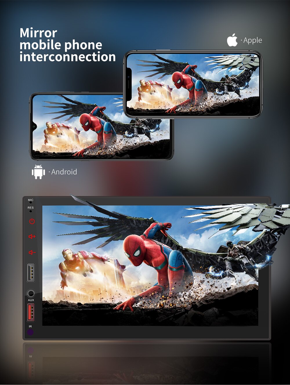 178*102mm Size HD Touch Screen Car MP5 Player with Carplay Bluetooth and Reverse Camera