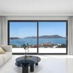 Custom Double Tempered Glass Window , Broken Bridge Aluminum Alloy Sliding Door
