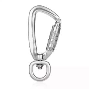 Wholesale 4KN Aviation Aluminum Self Swivel Rock Climbing Carabiner for Heavy Industry Snap Hook from china suppliers