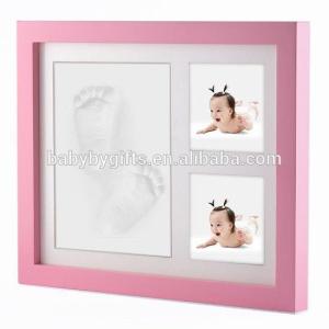 Wholesale Customized Baby Clay Imprint Kit Wood Clay Handprint And Footprint Frame from china suppliers