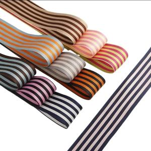Wholesale Wholesale Double Face Polyester Cotton Blend Striped Ribbon For Diy Hair Bows Gift Wrap Cake Packing Decoration from china suppliers