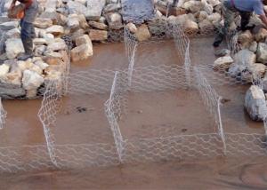 Wholesale Silver Metal Gabion Baskets Corrosion Resistance 3*1*1 Meter Long Life Span from china suppliers