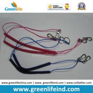 Wholesale Blue Red Self Locking Metal Hook Fishing Safety Coiled Lanyard from china suppliers