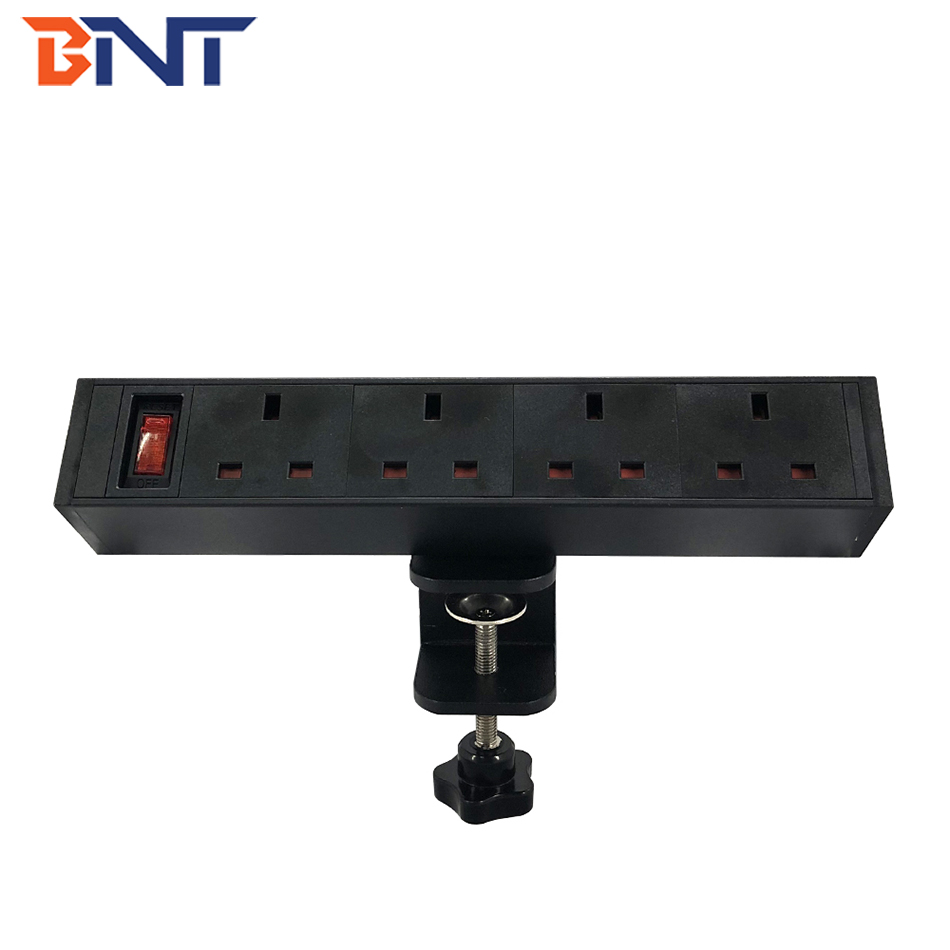 British 4 power office desk clamp power socket strip