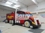 Outdoor Giant Attractive Red Inflatable Fire Truck Bouncy Obstacle Course