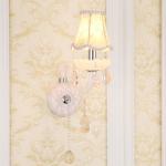 Modern Design LED Luxury Hanging K9 Crystal White Wall Lamps Bedroom Headboard